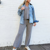 V-Neck Sweater Vest Top In Grey - Infinity Raine