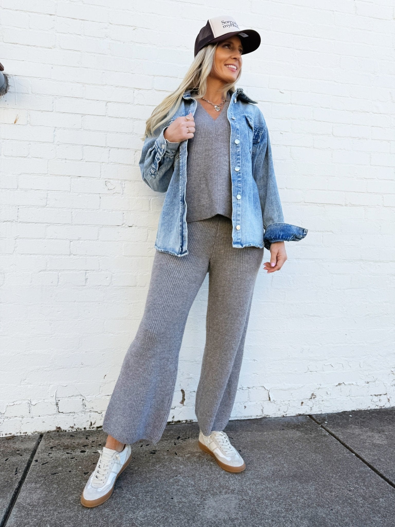 V-Neck Sweater Vest Top In Grey - Infinity Raine