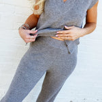 Cropped Sweater Pants In Grey - Infinity Raine