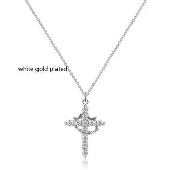 Cross With Crown Necklace - Infinity Raine