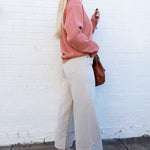 Cuffed Bottom Pants In Grey - Infinity Raine