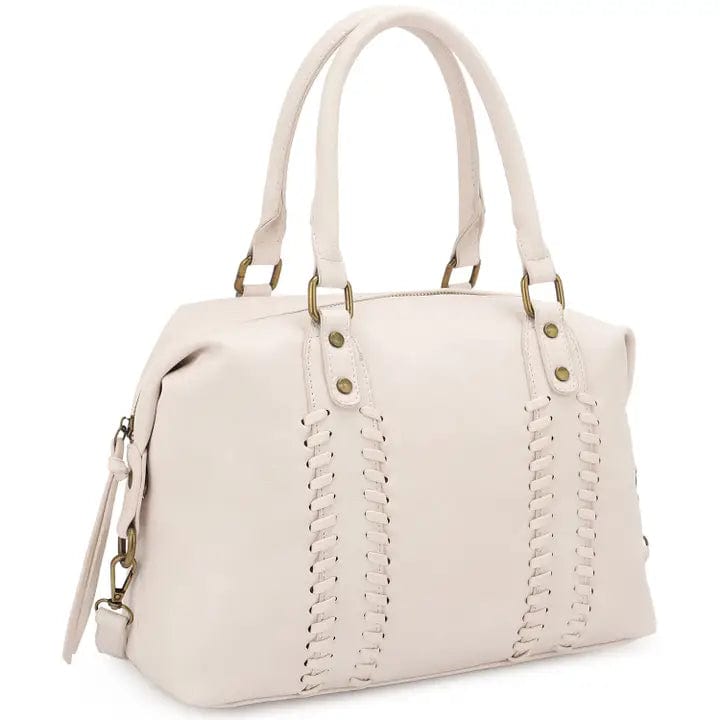 Zoey Satchel Bag In Off White - Infinity Raine