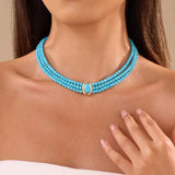 Bohemian Multi Strand Turquoise Bead Necklace - Infinity Raine