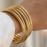 5Pc Metallic Bangle Bracelet Set - Infinity Raine