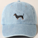 Dachshund Dog Embroidered Denim Hat - Infinity Raine
