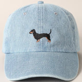 Dachshund Dog Embroidered Denim Hat - Infinity Raine