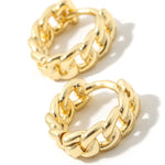 Dainty Metallic Chain Link Hoops In Gold - Infinity Raine