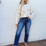 Daisy Sweater Top In Oatmeal - Infinity Raine