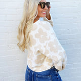 Daisy Sweater Top In Oatmeal - Infinity Raine