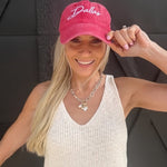 Dallas Vintage Wash Baseball Cap in Red - Infinity Raine