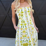 Dandelion Dreams Tube Maxi Dress In White - Infinity Raine