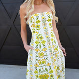 Dandelion Dreams Tube Maxi Dress In White - Infinity Raine