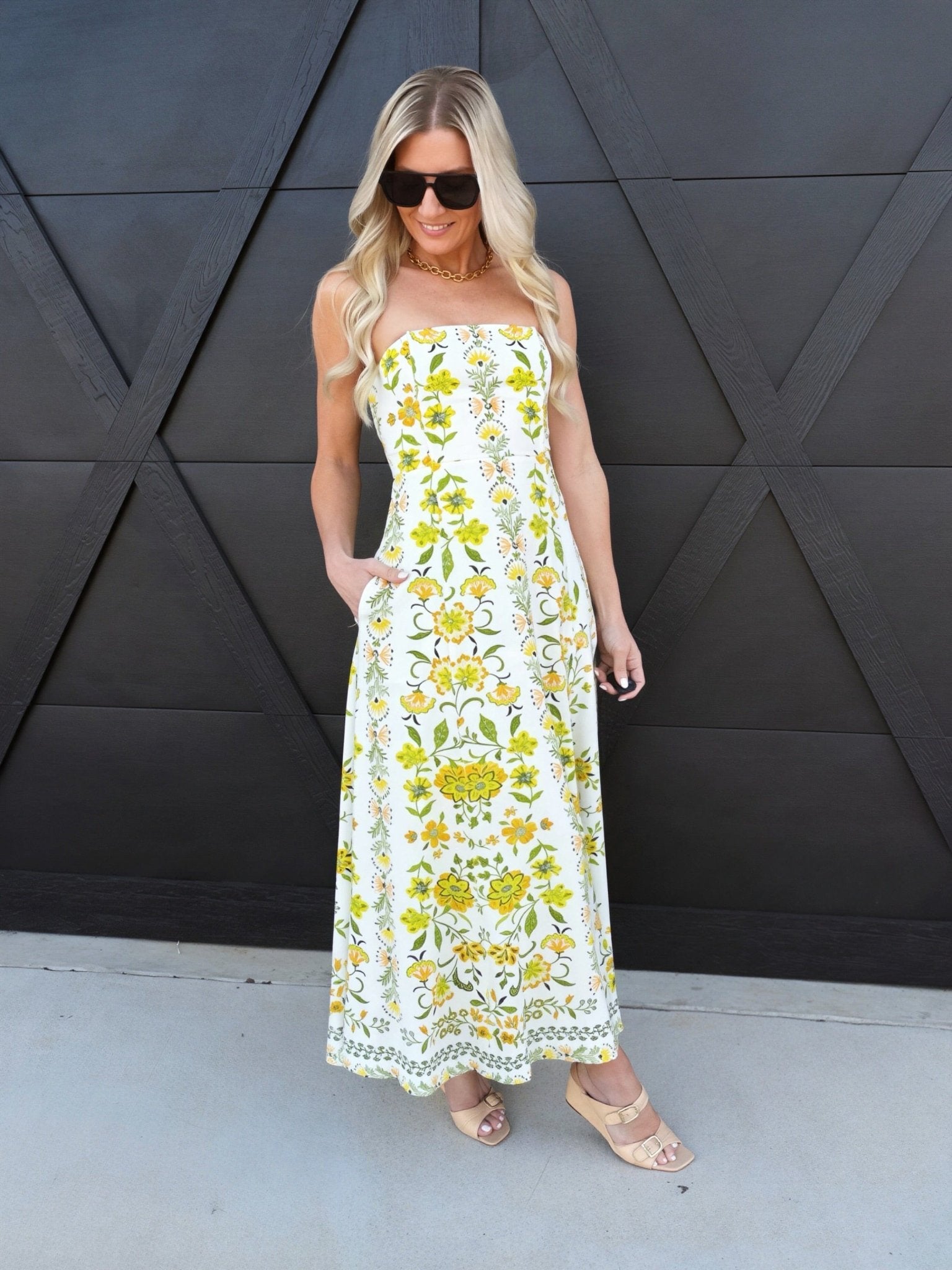 Dandelion Dreams Tube Maxi Dress In White - Infinity Raine