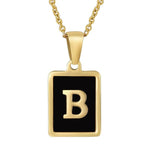 Classy Black Initial Monogram Necklace - Infinity Raine