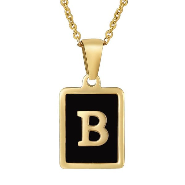 Classy Black Initial Monogram Necklace - Infinity Raine