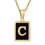 Classy Black Initial Monogram Necklace - Infinity Raine
