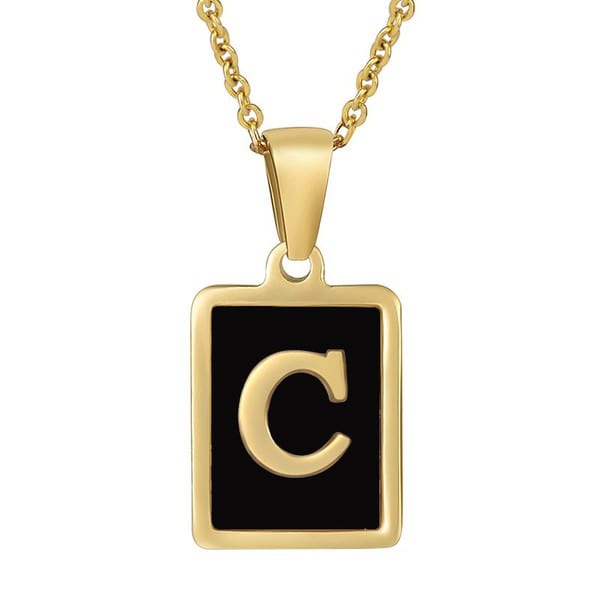 Classy Black Initial Monogram Necklace - Infinity Raine