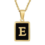 Classy Black Initial Monogram Necklace - Infinity Raine