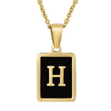 Classy Black Initial Monogram Necklace - Infinity Raine