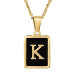 Classy Black Initial Monogram Necklace - Infinity Raine