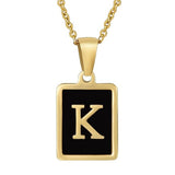 Classy Black Initial Monogram Necklace - Infinity Raine