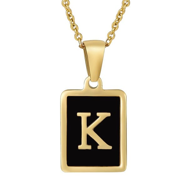 Classy Black Initial Monogram Necklace - Infinity Raine