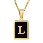 Classy Black Initial Monogram Necklace - Infinity Raine