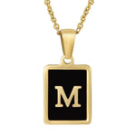 Classy Black Initial Monogram Necklace - Infinity Raine
