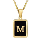 Classy Black Initial Monogram Necklace - Infinity Raine