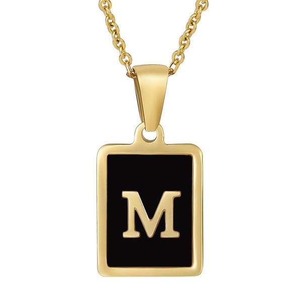 Classy Black Initial Monogram Necklace - Infinity Raine