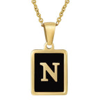 Classy Black Initial Monogram Necklace - Infinity Raine
