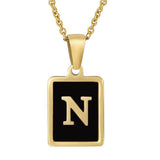 Classy Black Initial Monogram Necklace - Infinity Raine