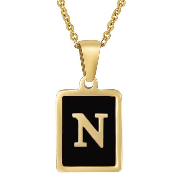 Classy Black Initial Monogram Necklace - Infinity Raine