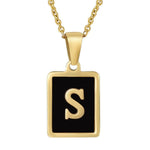 Classy Black Initial Monogram Necklace - Infinity Raine