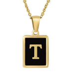 Classy Black Initial Monogram Necklace - Infinity Raine