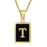 Classy Black Initial Monogram Necklace - Infinity Raine