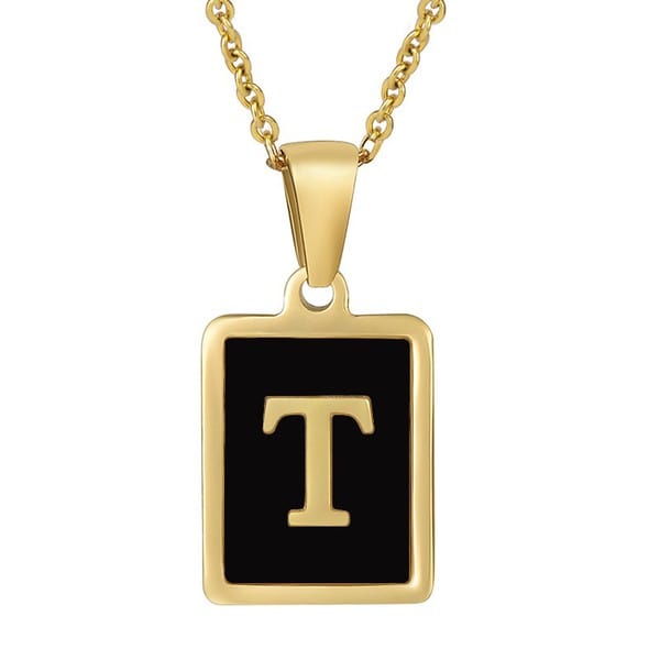 Classy Black Initial Monogram Necklace - Infinity Raine