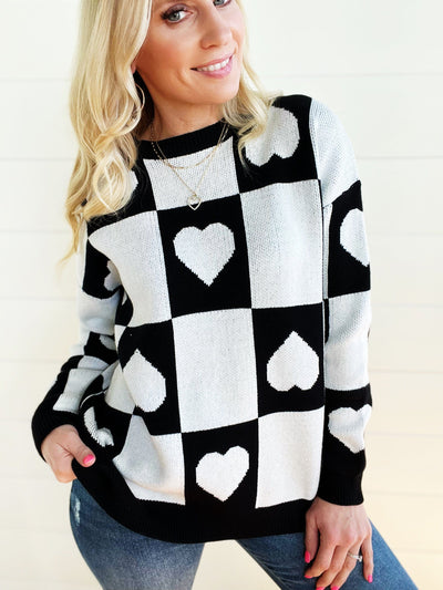Black And White Color Block Sweater - Infinity Raine