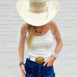 Faux Pearls Mesh Top In White - Infinity Raine