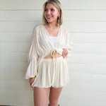 Daydreamer Bubble Shorts In Cream - Infinity Raine