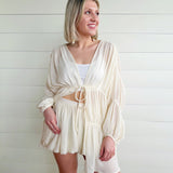 Daydreamer Bubble Shorts In Cream - Infinity Raine