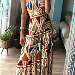 Printed Boho Maxi Dress In Multi - Infinity Raine