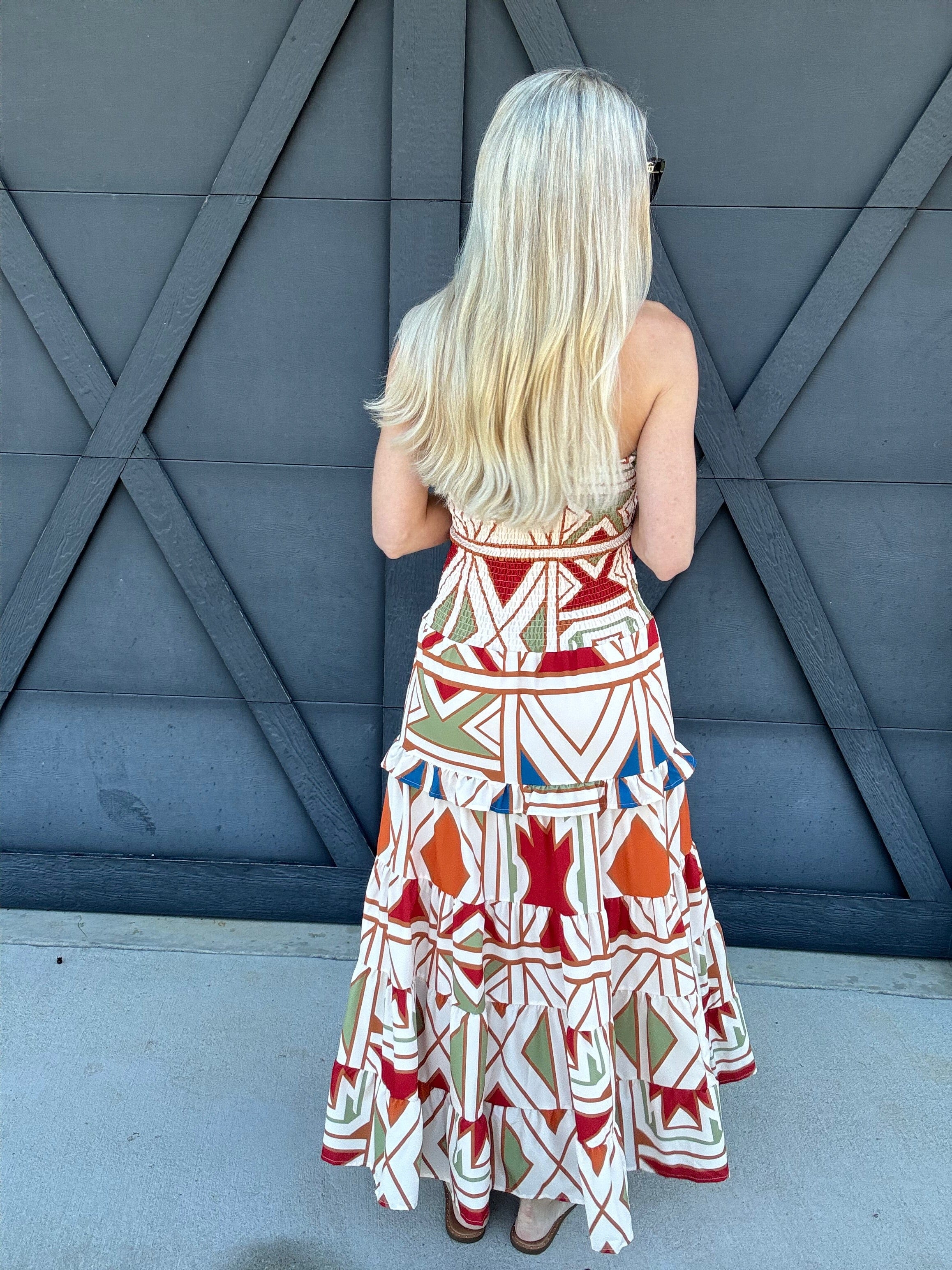 De Vave Dresses Printed Boho Maxi Dress In Multi