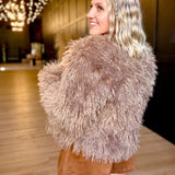 Deep Woods Fur Jacket In Taupe - Infinity Raine