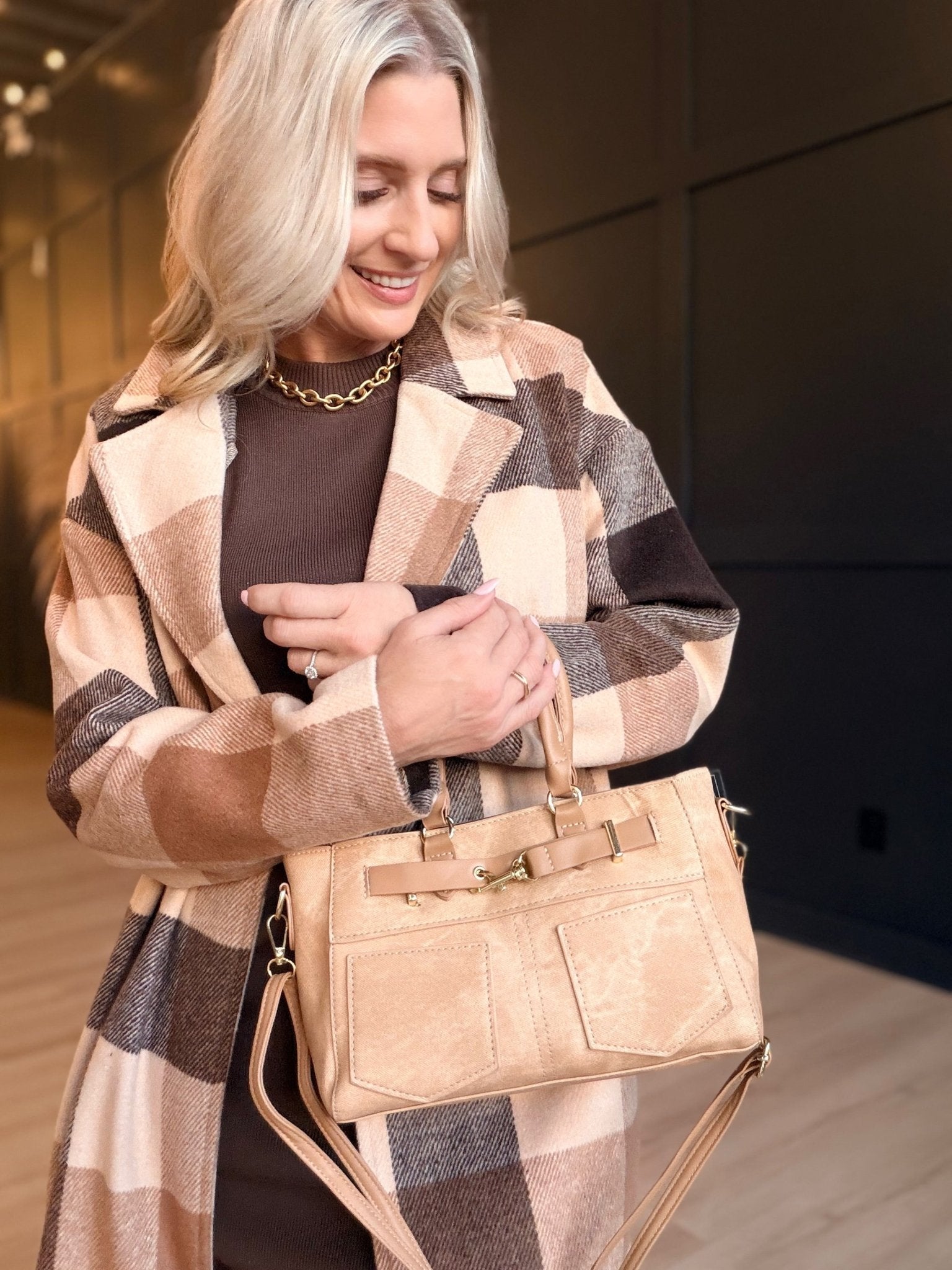 Denim Pocket Patch Tote Bag In Brush - Infinity Raine