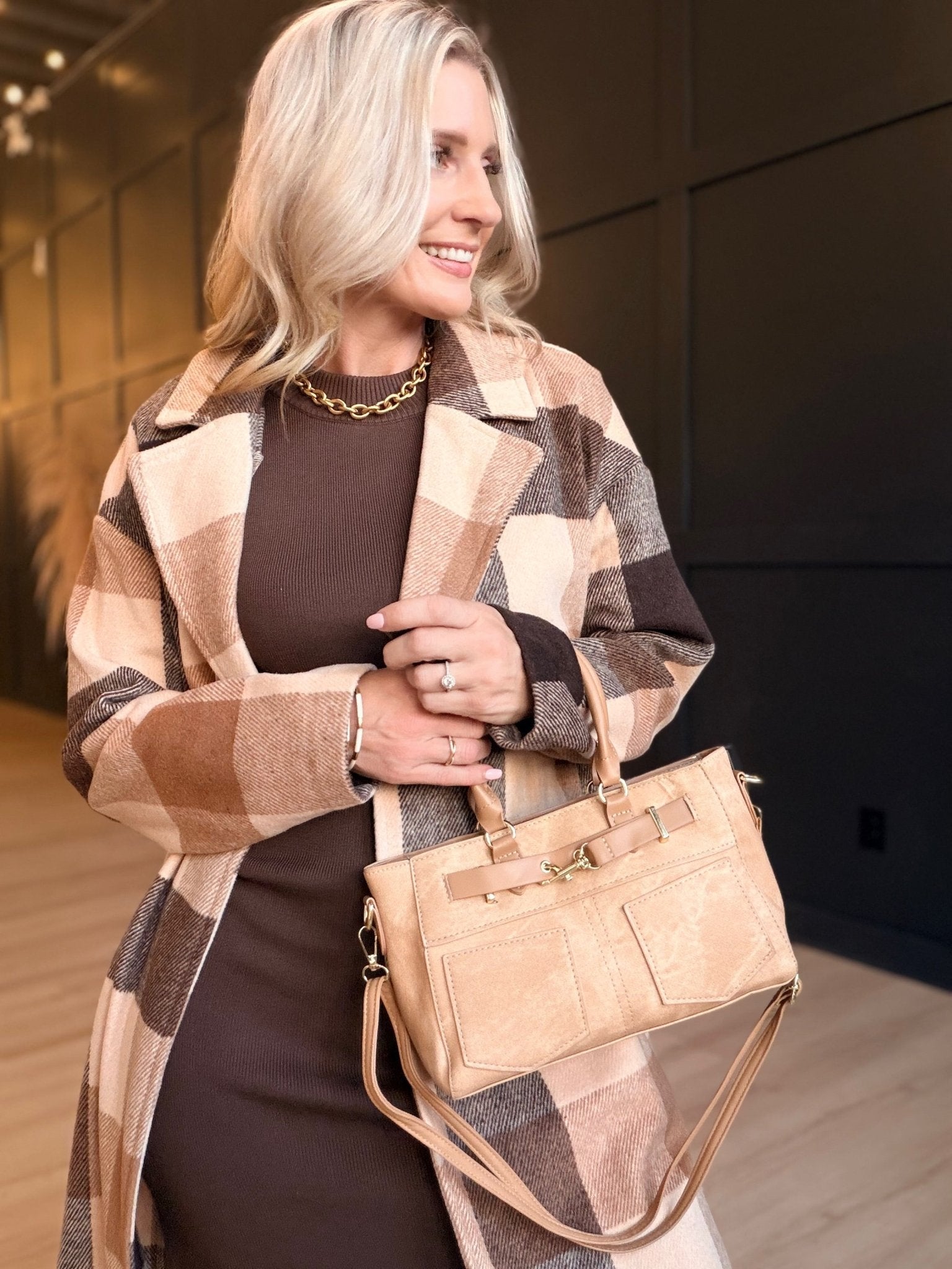 Denim Pocket Patch Tote Bag In Brush - Infinity Raine