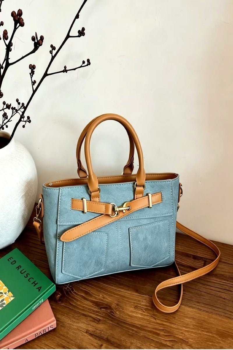 Denim Pocket Patch Tote Bag In Light - Infinity Raine