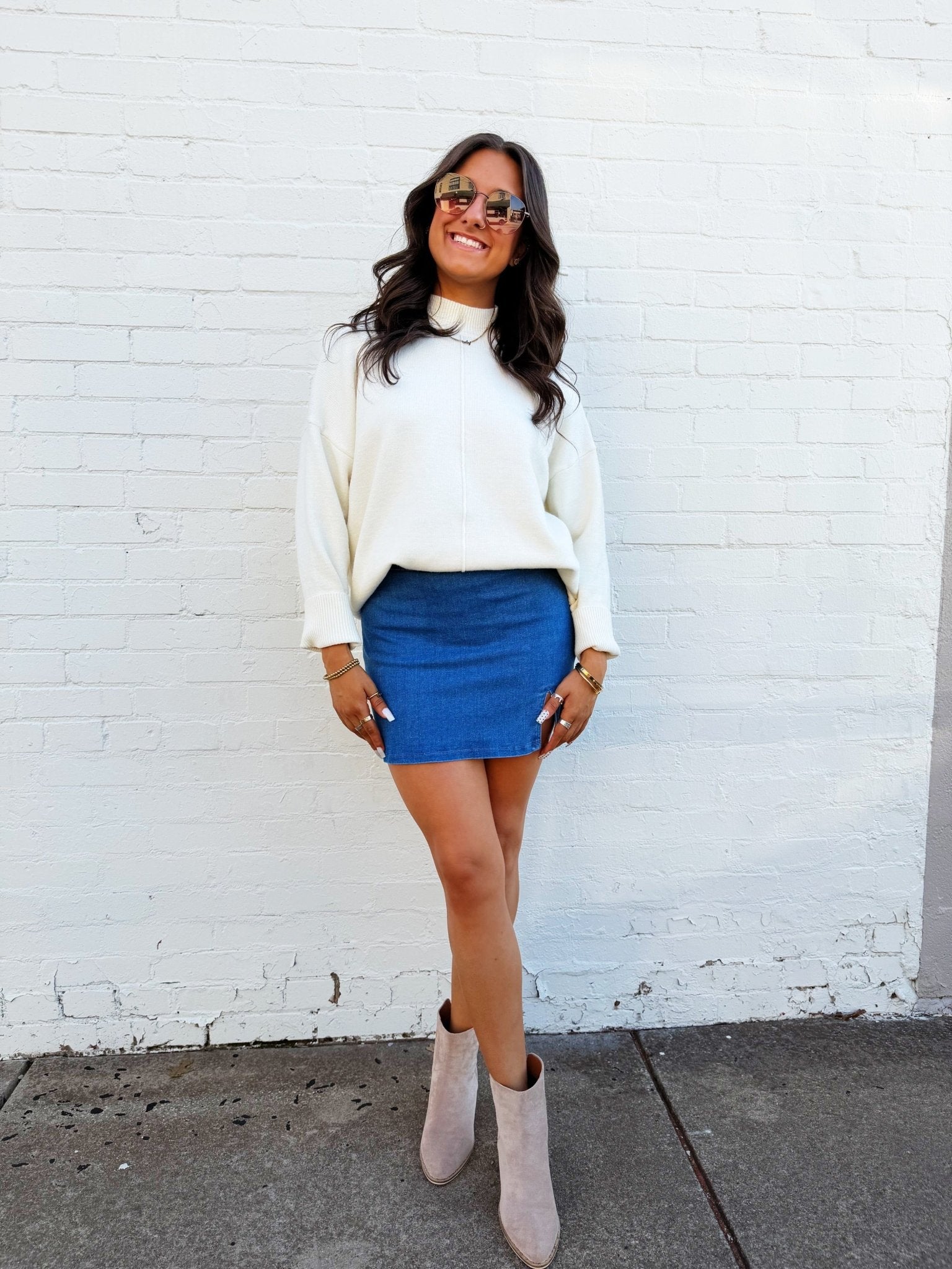 Denim Skort In Medium - Infinity Raine