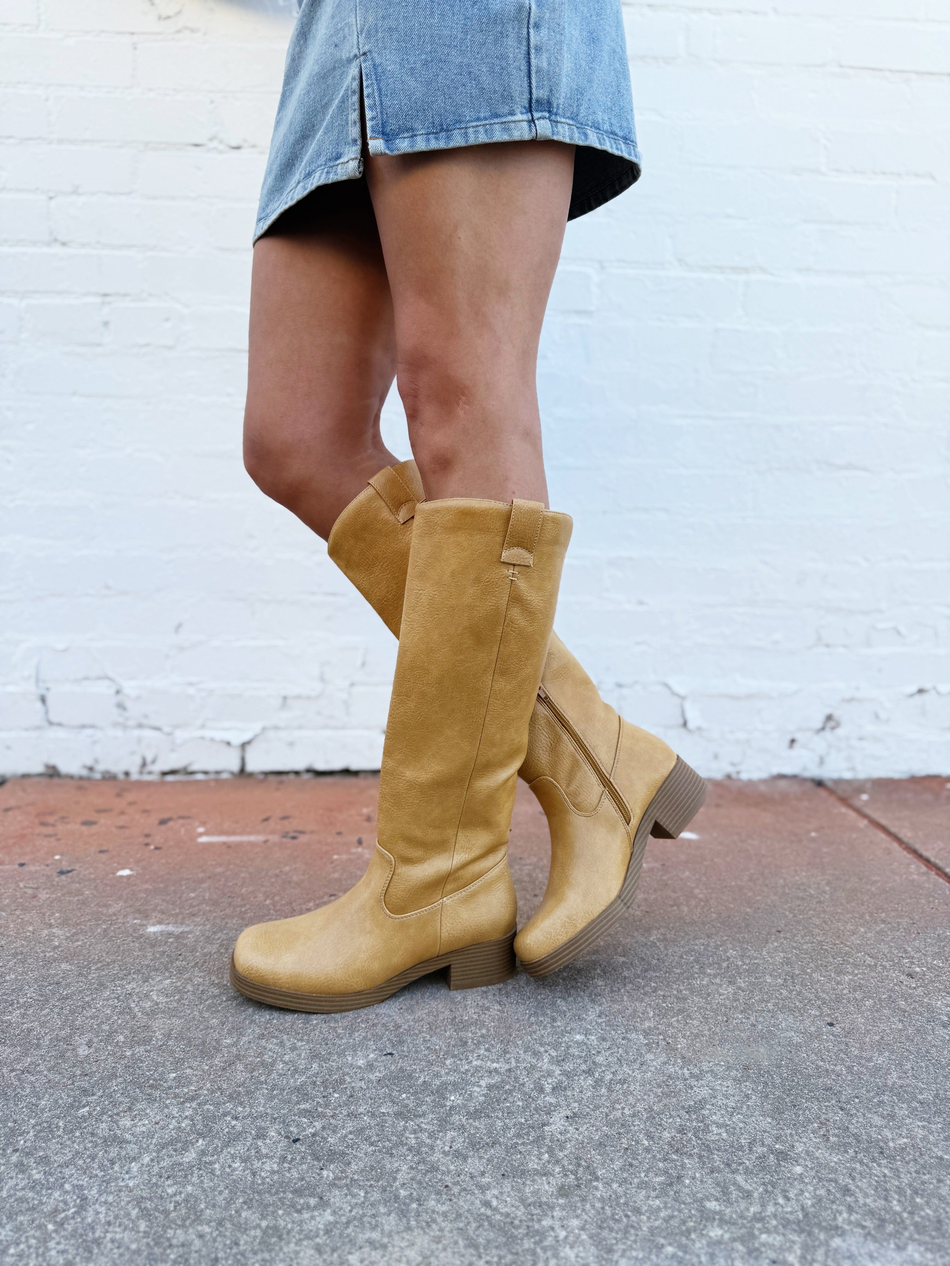 Dirty Laundry Yurie Boots In Smooth Camel - Infinity Raine