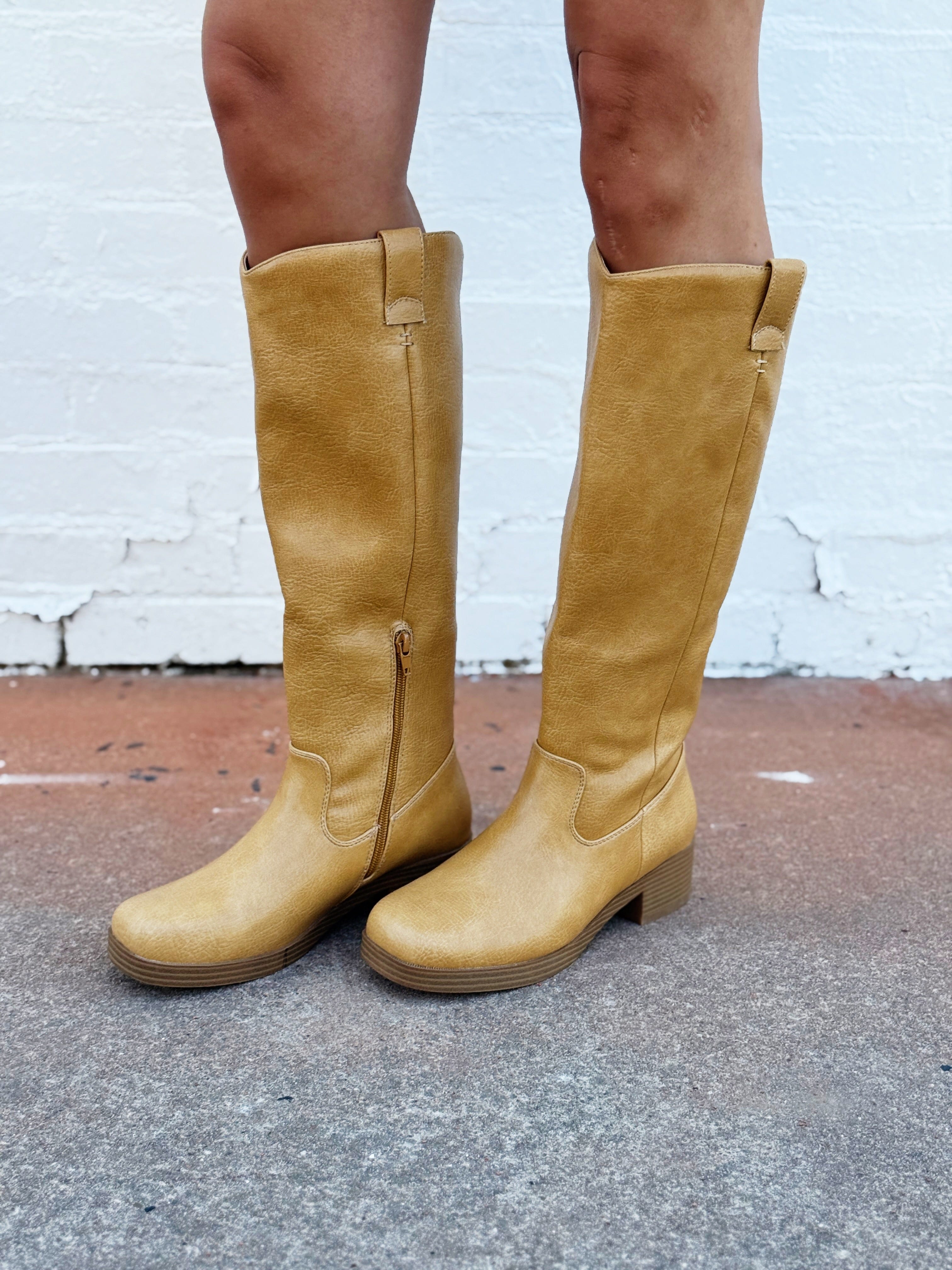 Dirty Laundry Yurie Boots In Smooth Camel - Infinity Raine